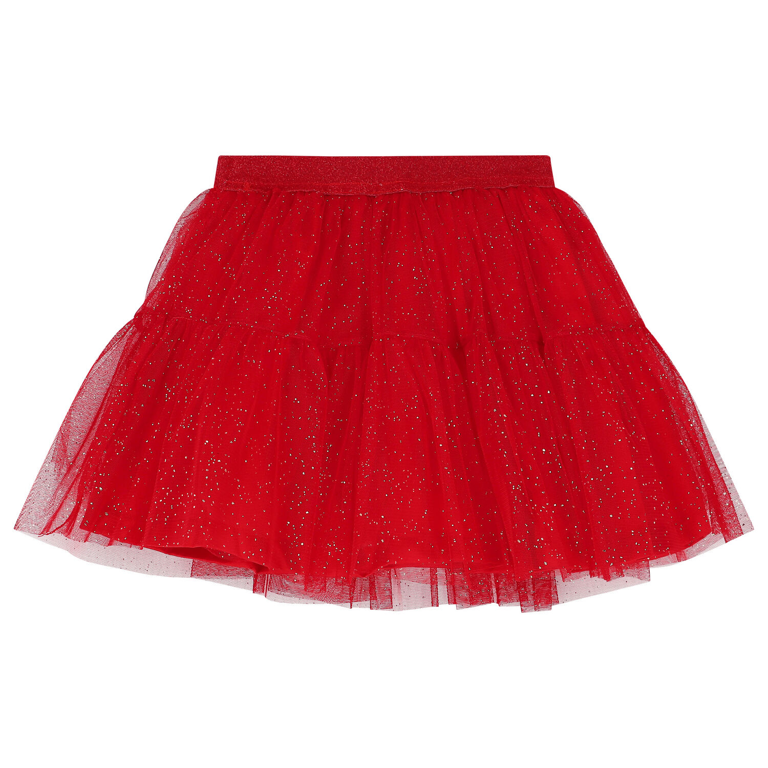 Girls White & Red Tulle Skirt Set, 2, hi-res